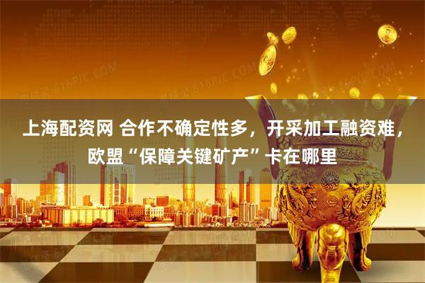 上海配资网 合作不确定性多，开采加工融资难，欧盟“保障关键矿产”卡在哪里